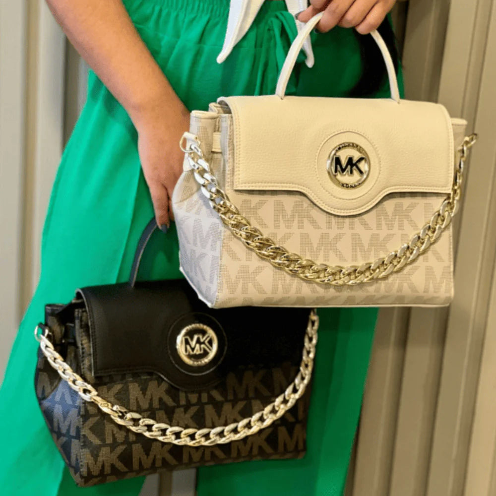 Bolsa Michael Kors Transversal de Couro Corrente Dourada
