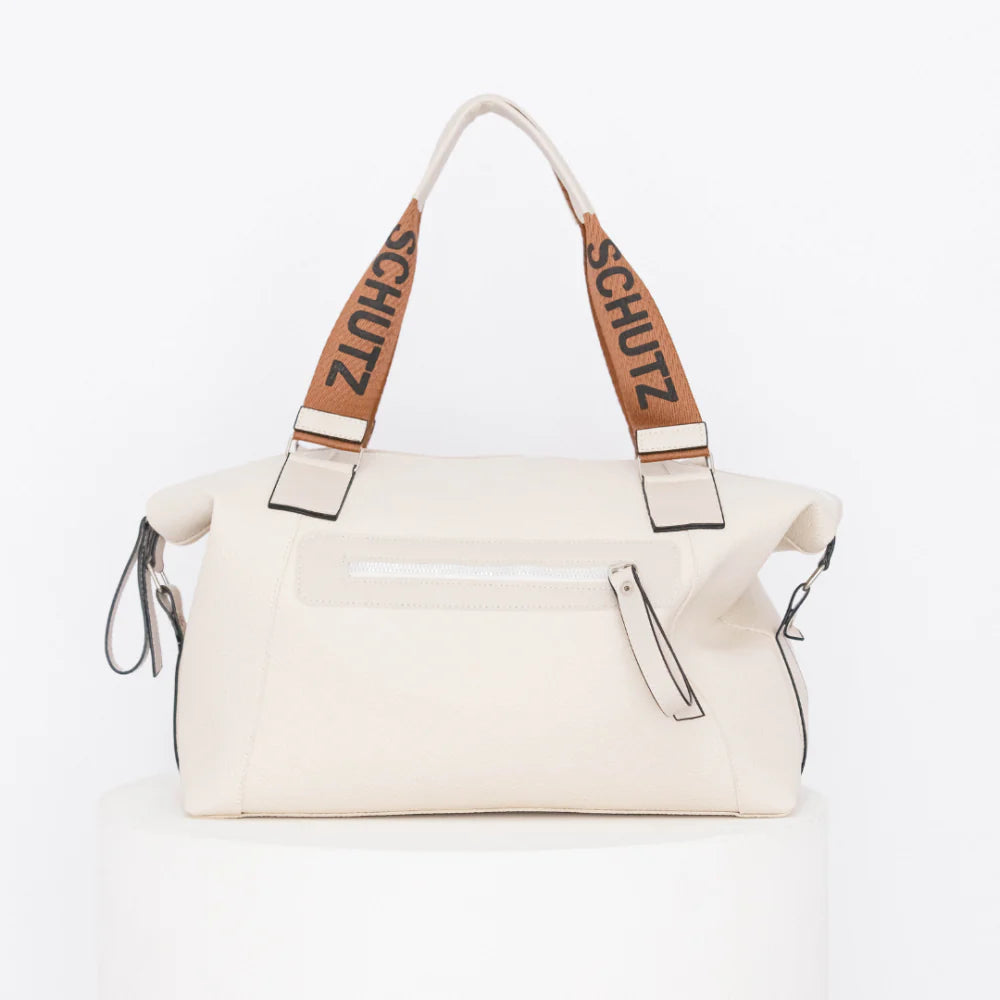 Bolsa Baú Feminina Forrada com Alça Escrita e Design Sofisticado Couro -Envio imediato