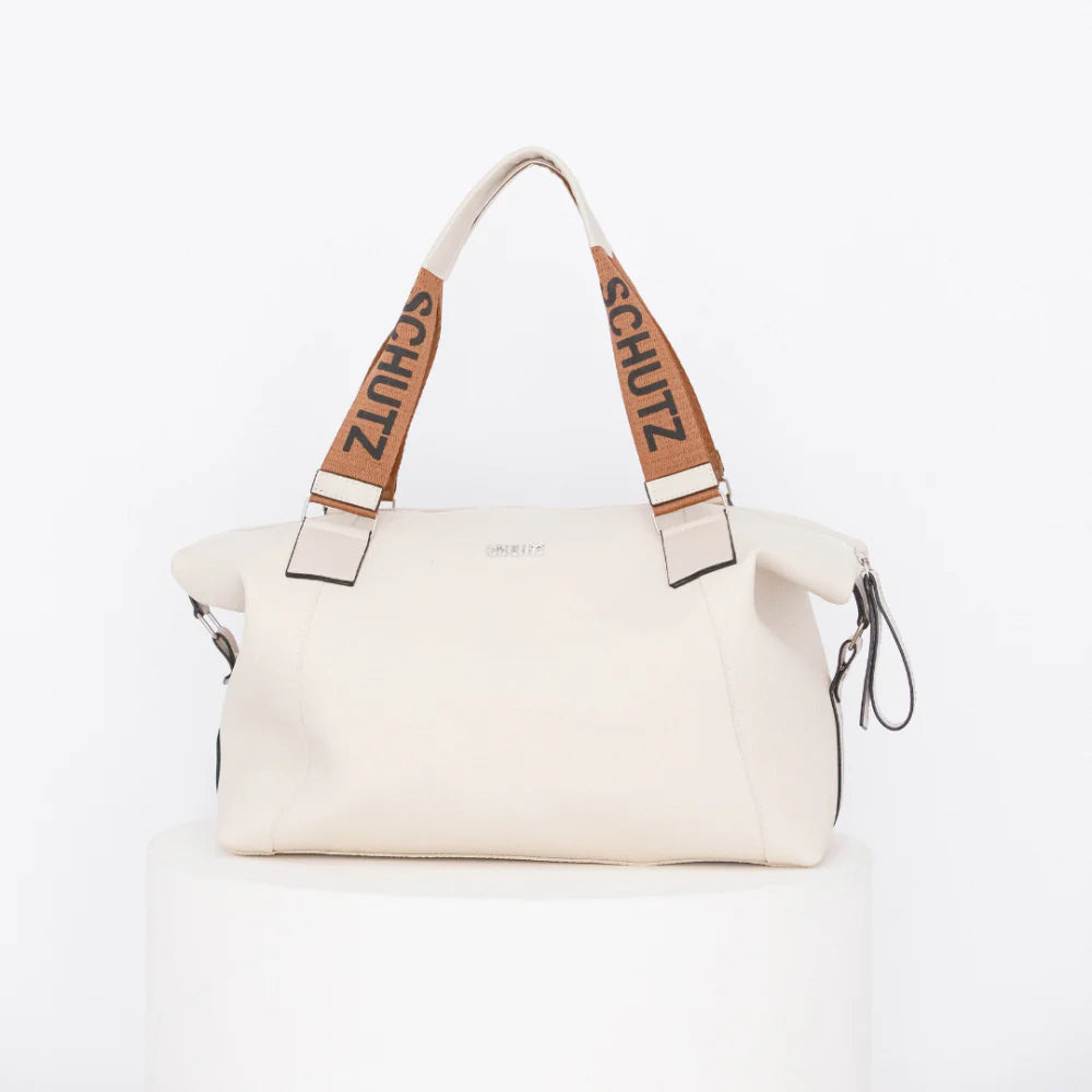 Bolsa Baú Feminina Forrada com Alça Escrita e Design Sofisticado Couro -Envio imediato