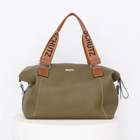 Bolsa Baú Feminina Forrada com Alça Escrita e Design Sofisticado Couro -Envio imediato